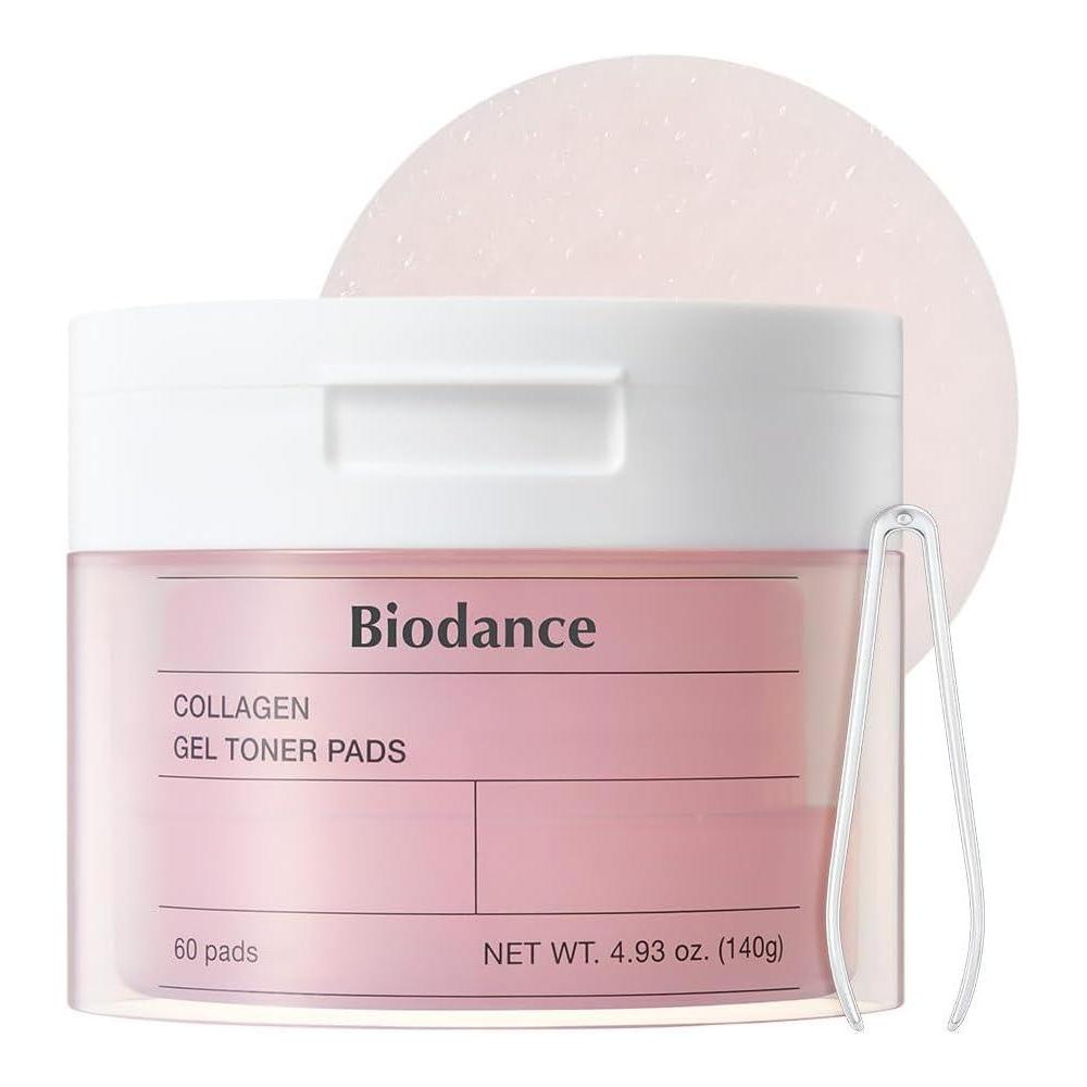 Biodance Almohadillas de tóner de gel de colágeno, minimizador de poros para cara, mejora la elasticidad, almohadillas de tóner para pieles sensibles, cuidado de la piel coreana, regalos del día de