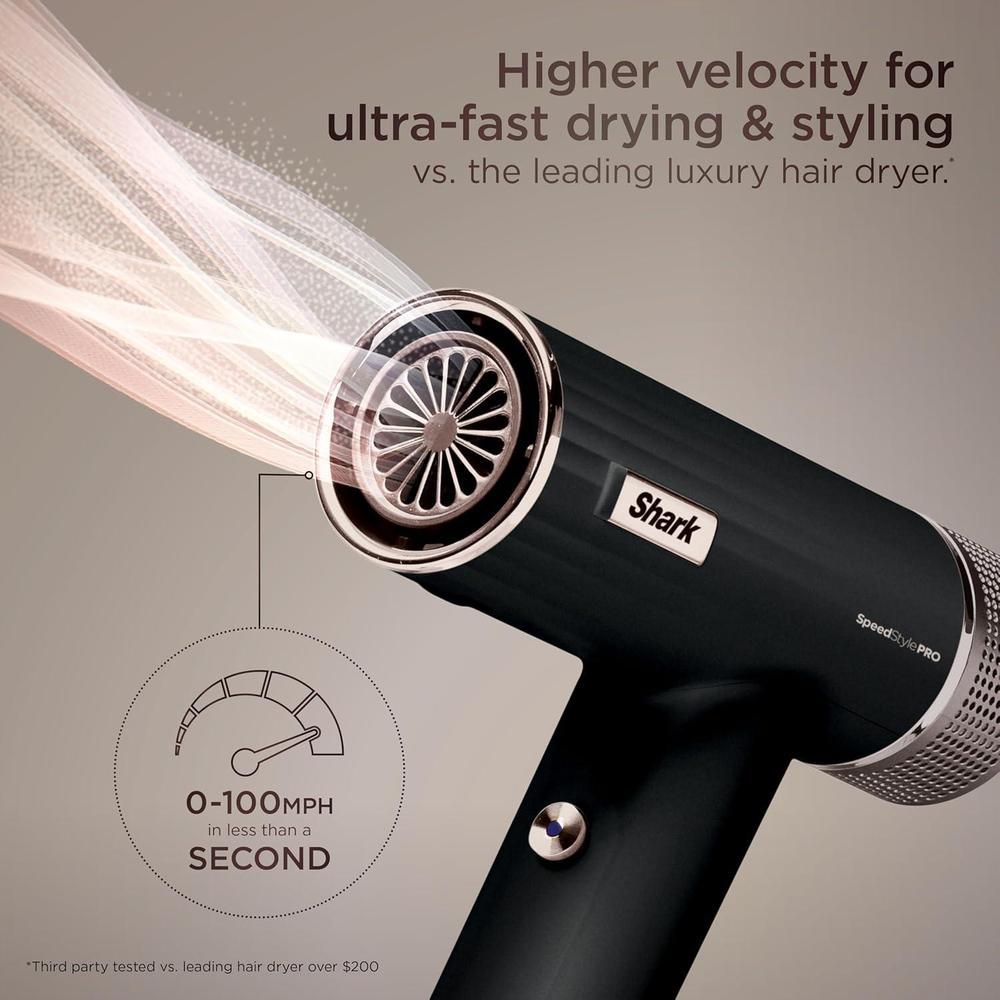 Secador de pelo Shark SpeedStyle Pro HD731 con tecnología iónica, protector de cuero cabelludo, y conjunto de secado rápido