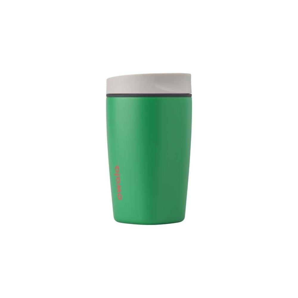 Owala SmoothSip Slider Insulated Stainless Steel Coffee Tumbler, Reusable Iced Coffee Cup, Hot Coffee Travel Mug, BPA Free 12 oz, Grey/Green (Sour Apple)