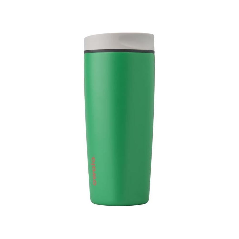 Owala SmoothSip Slider Insulated Stainless Steel Coffee Tumbler, Reusable Iced Coffee Cup, Hot Coffee Travel Mug, BPA Free 20 oz, Grey/Green (Sour Apple)