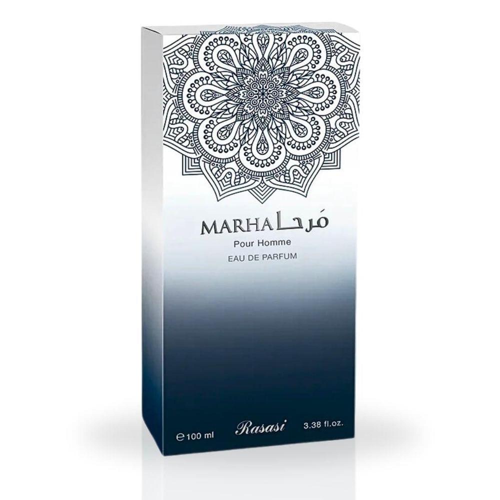 RASASI Marha Eau De Parfum, perfume árabe duradero para hombres con notas cálidas, florales y masculinas, ideal para toda ocasión