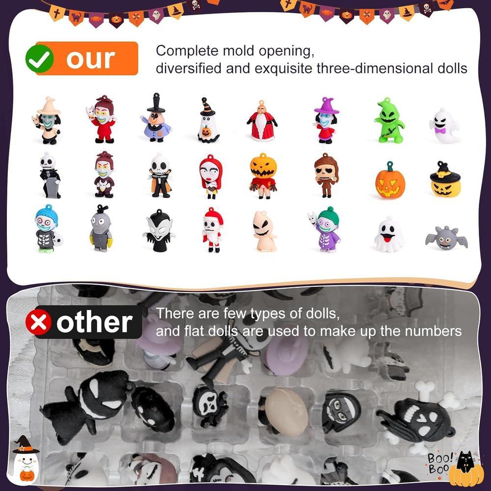 Calendario de Adviento de Halloween 2025 con 24 coleccionables para niños, adultos y adolescentes. Adornos decorativos para regalos