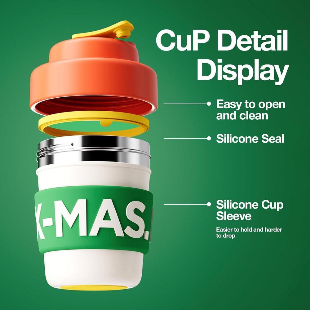 Taza de café de regalo de Navidad, doble pared aislada al vacío y sin BPA, ideal para niños y fiestas