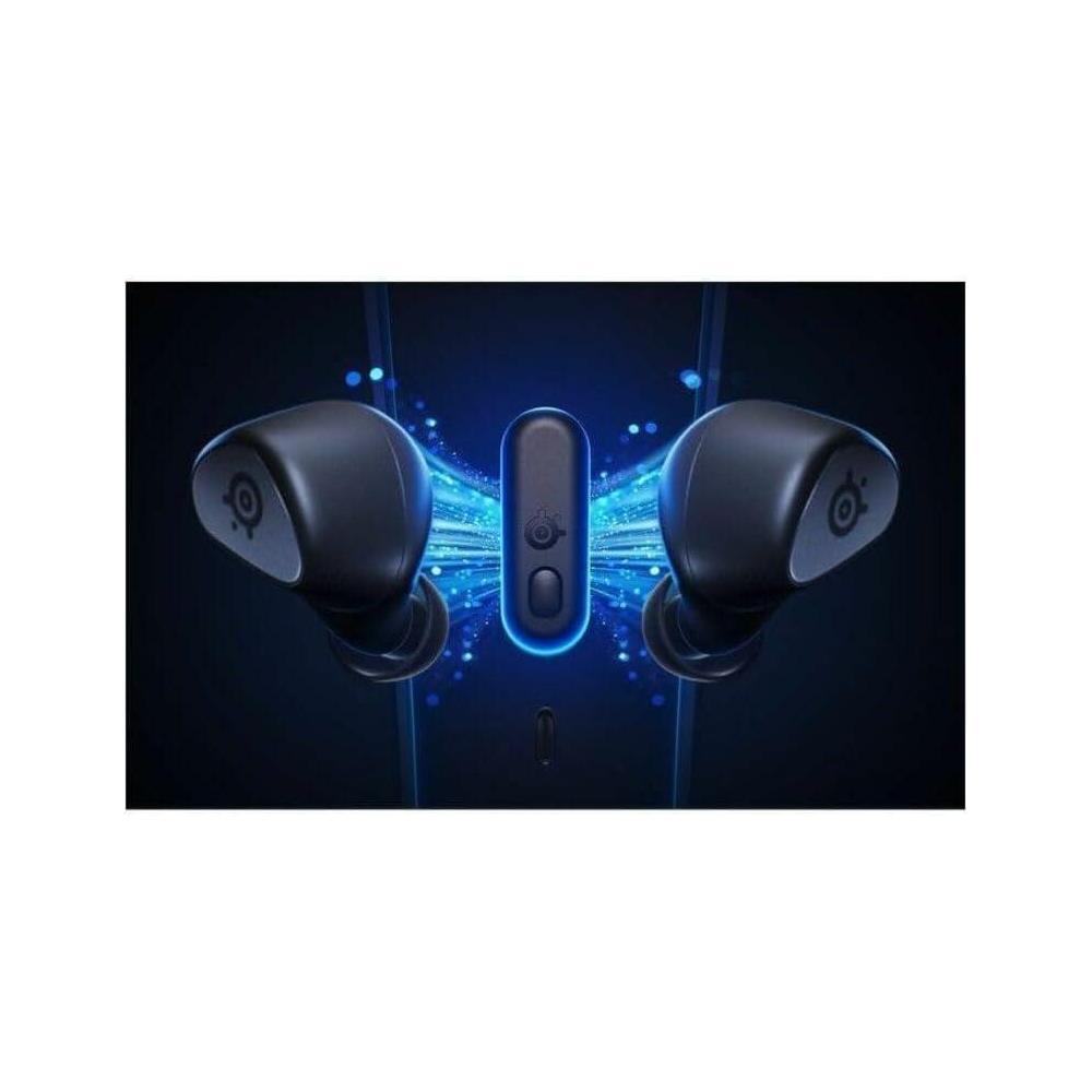 Arctis GameBuds para PlayStation, PC, Switch y móviles, con ANC, 2.4GHz y Bluetooth 5.3, resistentes al agua, batería 40H, estuche Qi