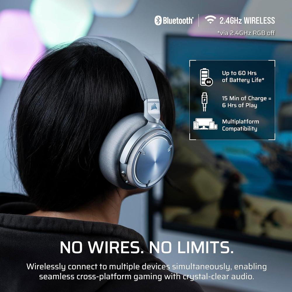 Auriculares inalámbricos para juegos con Dolby Atmos y cancelación de ruido activa Corsair Virtuoso MAX