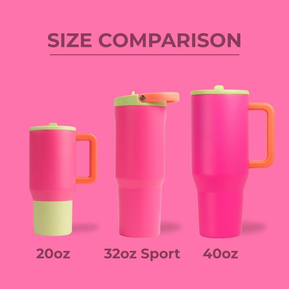 Botella HydroJug de acero inoxidable con popote, térmica, a prueba de fugas, diseño ergonómico, reutilizable, duradera, orquídea