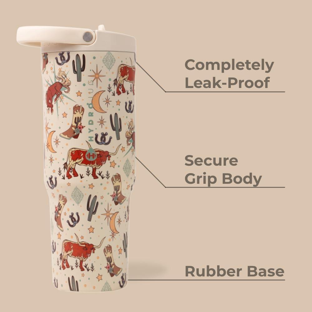 HydroJug Sport Botella inoxidable con popote, aislada al vacío, a prueba de fugas, diseño ergonómico, apta para lavavajillas, duradera
