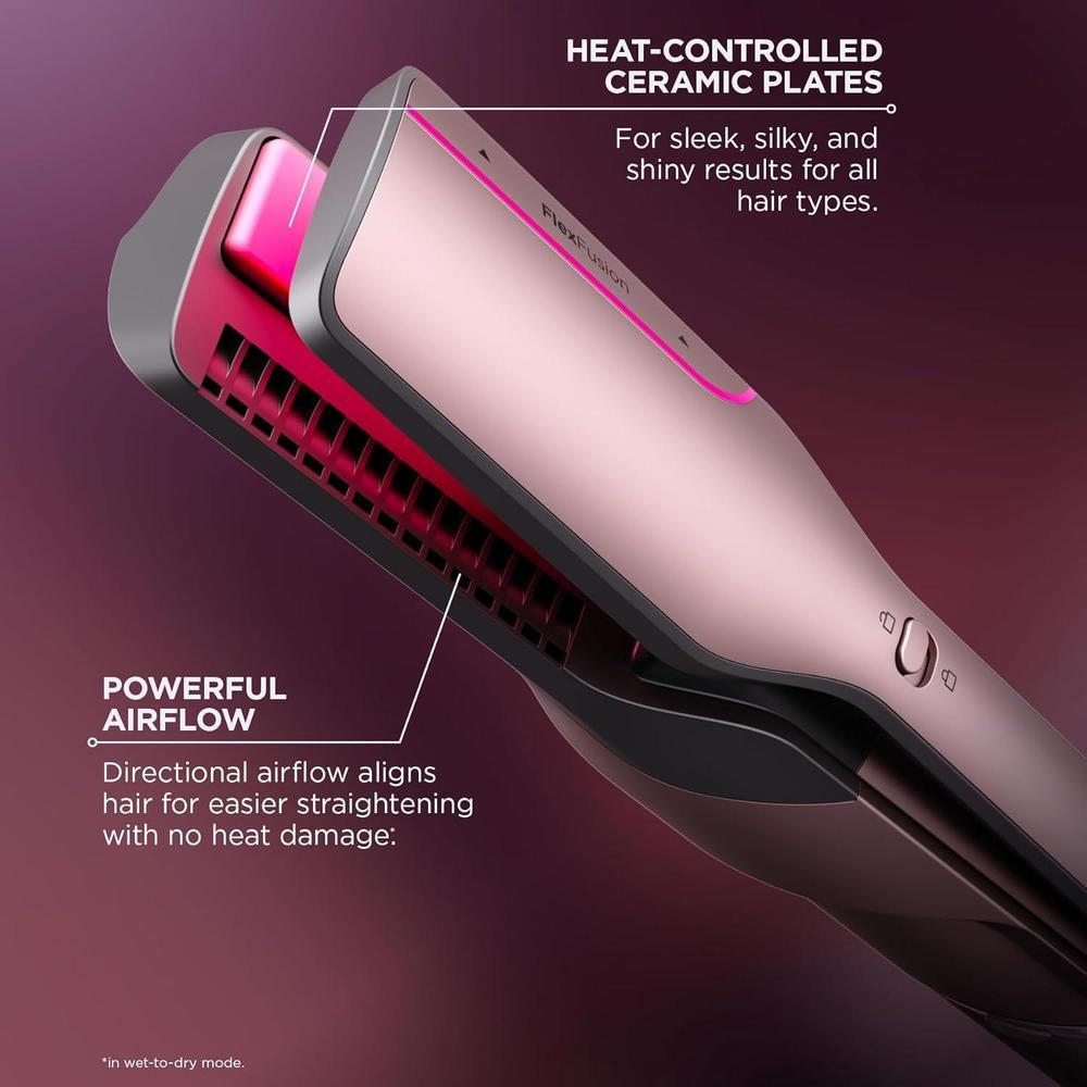 Shark FlexFusion: Plancha de pelo y potente secador con cepillo Fusion, estilo de aire cerámico y rizadores automáticos