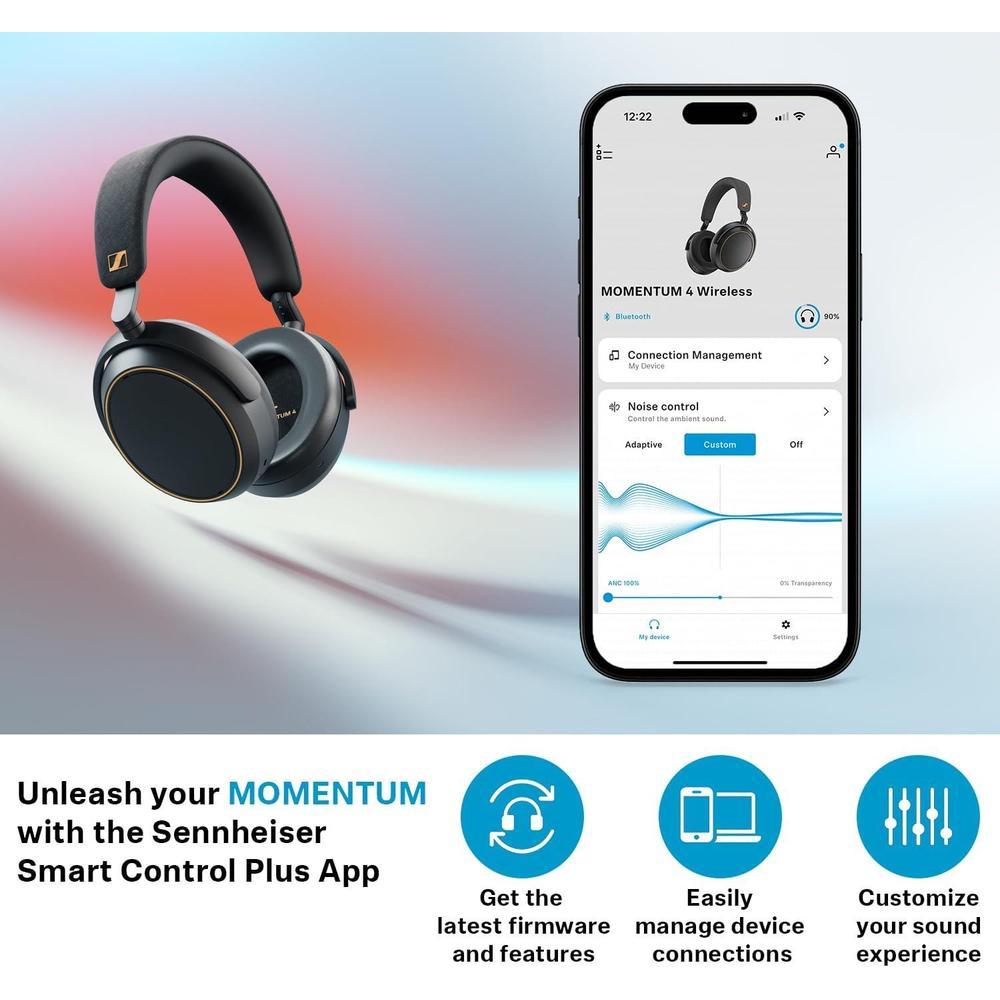 Auriculares Inalámbricos Sennheiser Momentum 4 Bluetooth Cancelación De Ruido Adaptativa Sonido Personalizable