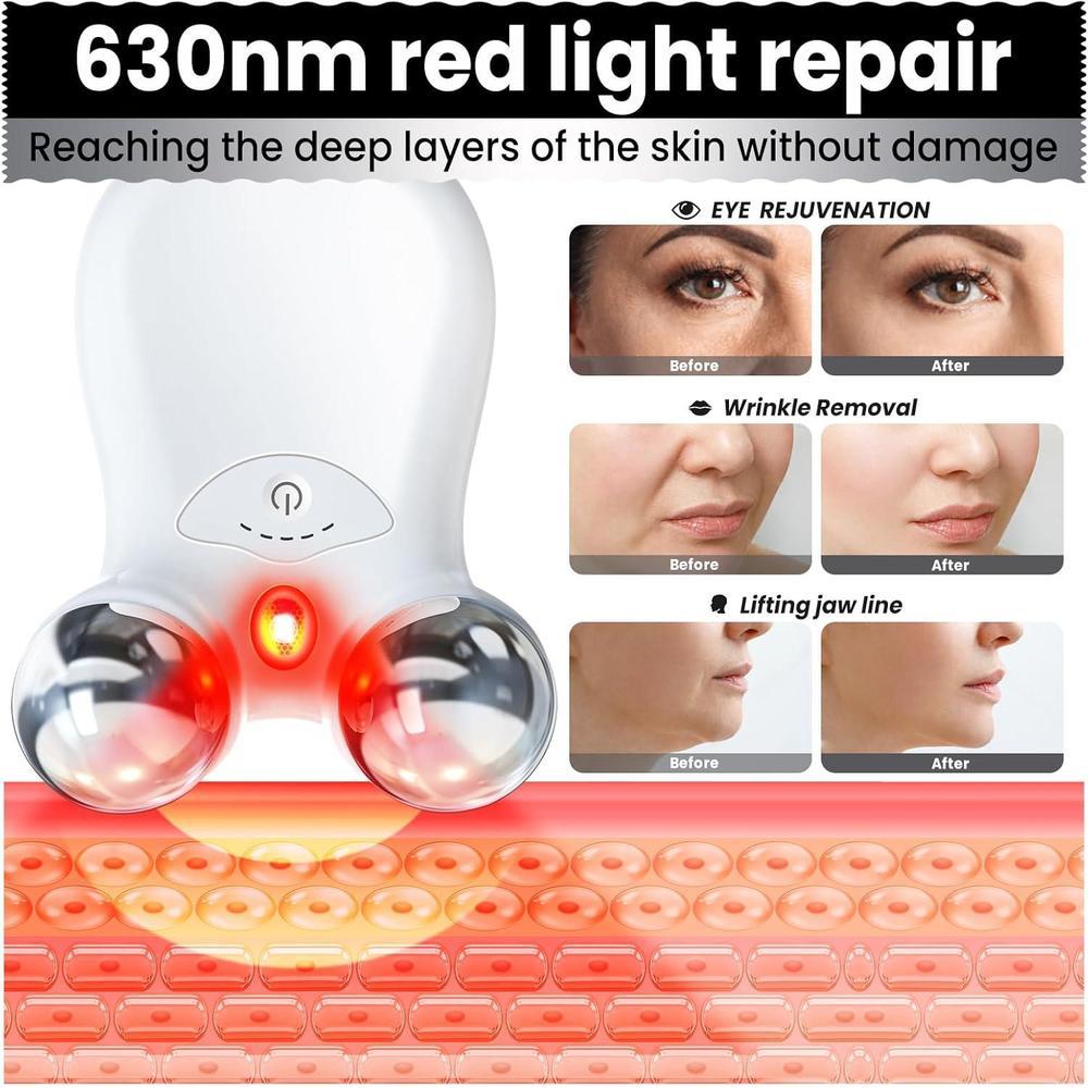 Dispositivo Facial con Tecnología de Microcorriente y Luz Roja para Levantar el Rostro y Tensar la Piel, Antiarrugas Inteligente
