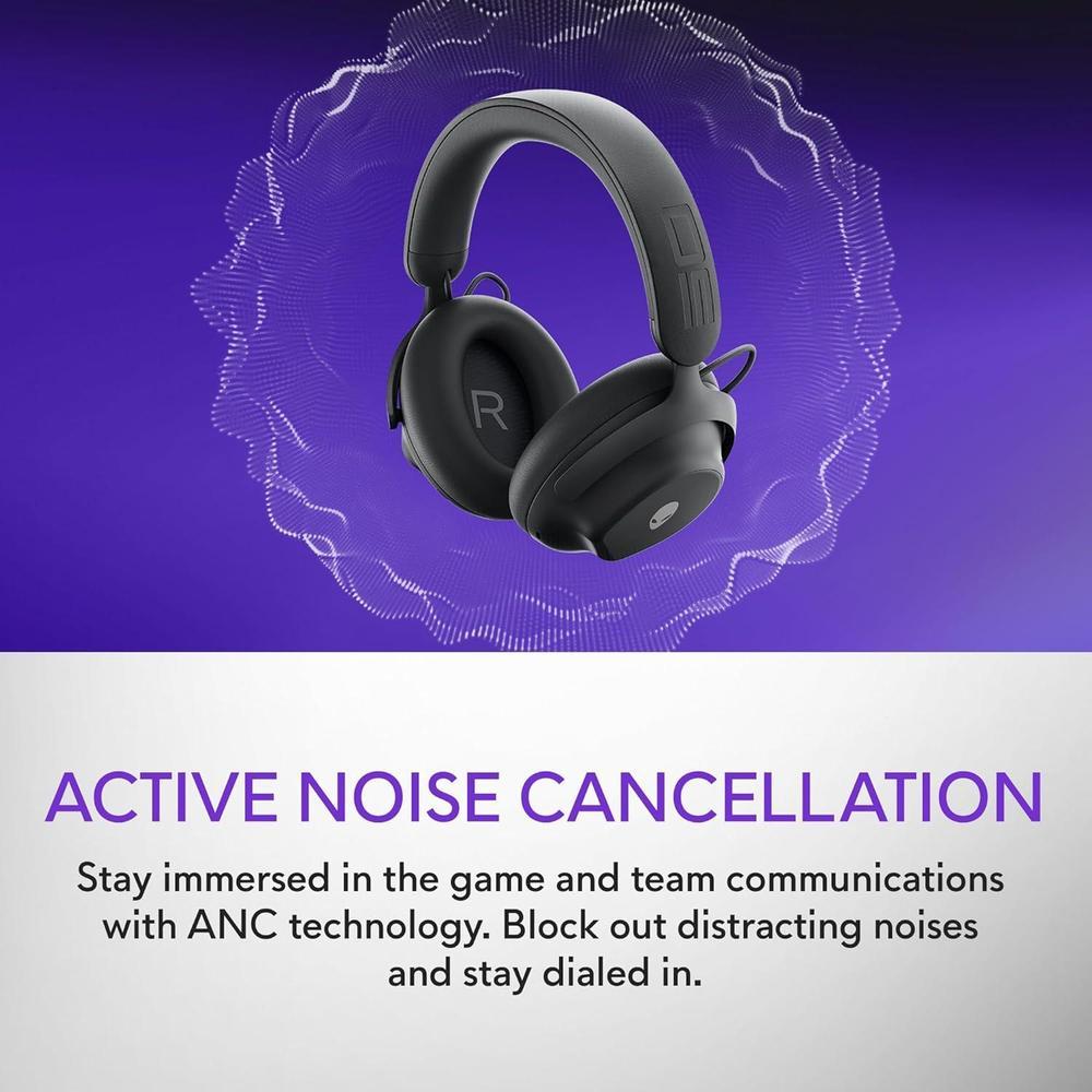 Alienware auriculares inalámbricos para juegos con Bluetooth 5.3, carga rápida, cancelación activa de ruido y 75 horas de duración