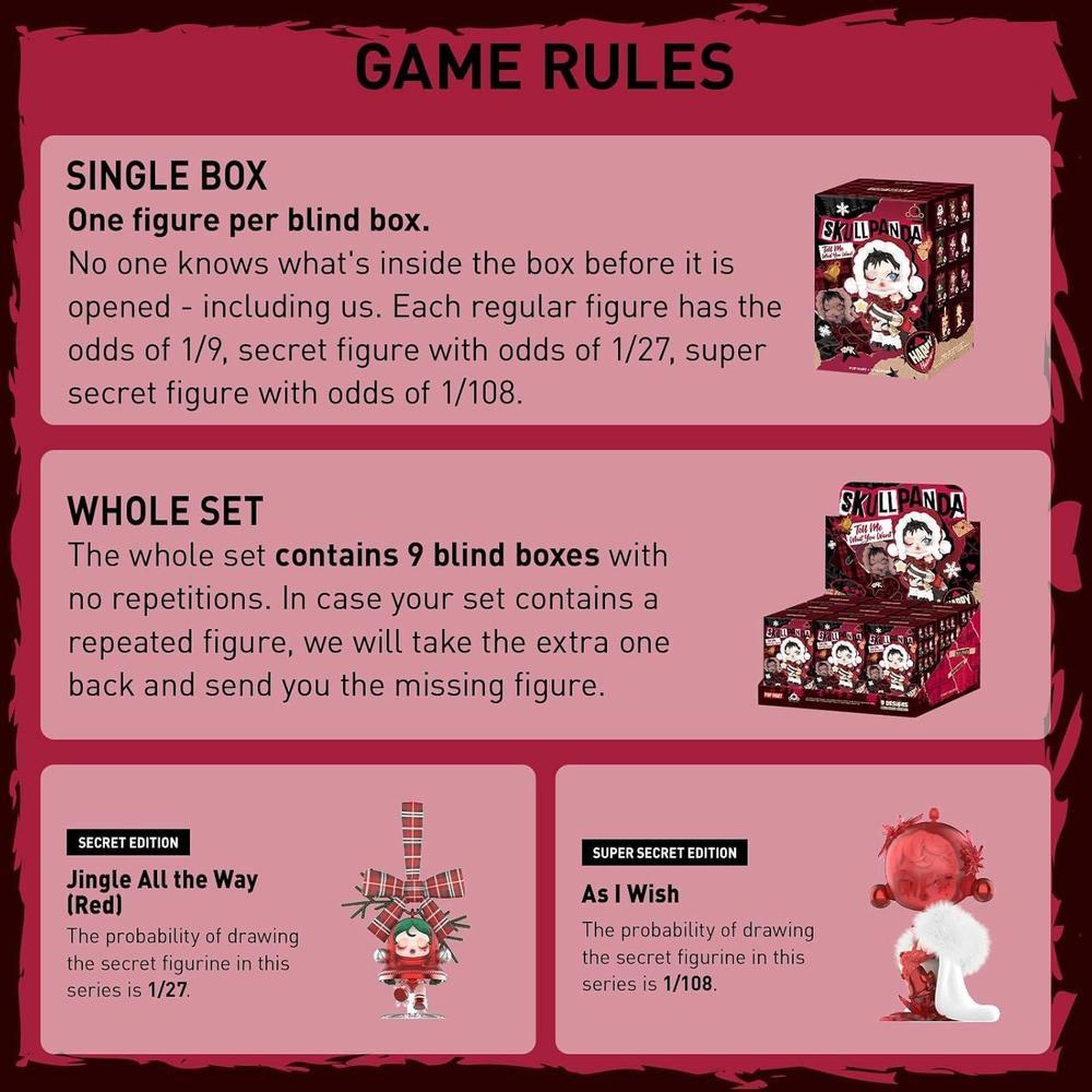 POP MART SKULLPANDA - Figuras coleccionables de la serie Wishing Time, diseño aleatorio, ideales para decoración o regalo
