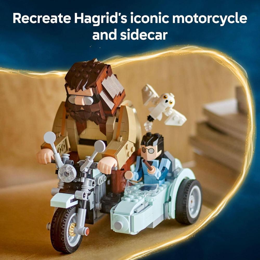 LEGO Harry Potter Hagrid y Harry, Juguete de construcción de motocicleta para niños y fanáticos, ideal para regalo