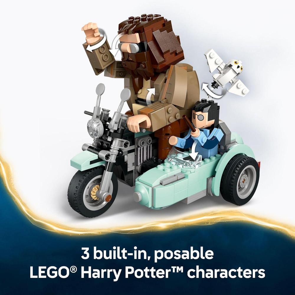 LEGO Harry Potter Hagrid y Harry, Juguete de construcción de motocicleta para niños y fanáticos, ideal para regalo
