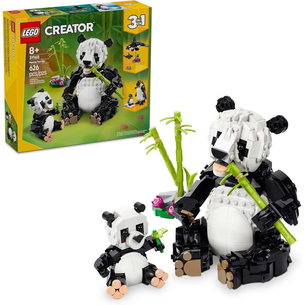 LEGO Creator 3 in 1 Wild Animals Panda Family - Building Toy with 3 Building Options, Panda, Penguin, or Orca - Animal Figures for Kids, Girls and Boys, Ages 8+ - Gift Idea for Birthdays - 31165