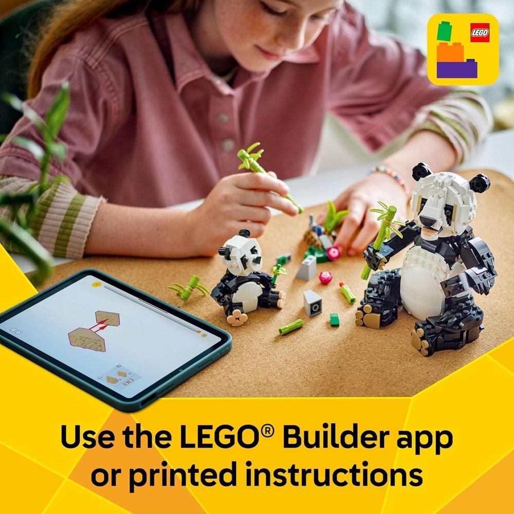 LEGO Creator 31165 permite construcción 3 en 1 de animales: panda, pingüino, orca. Diversión creativa para niños 8 años+
