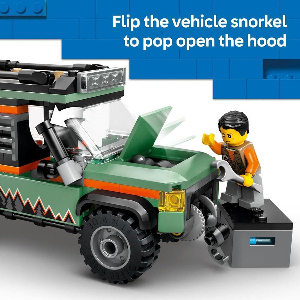 LEGO City Off-Road Camión de Montaña 4x4 con Minifigura de Aventurero y Accesorios para Niños de 6 Años o Más