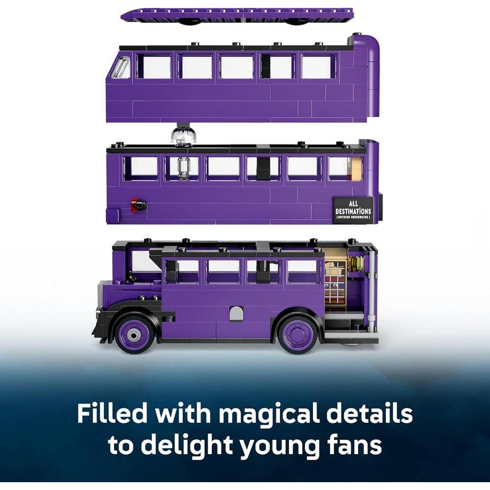 LEGO Harry Potter Knight Bus Adventure, set de construcción para recrear escenas con 5 minifiguras del mundo mágico