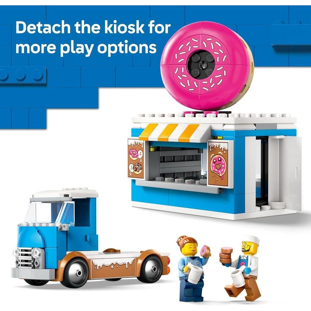 LEGO City Camión de Donas - Juguete de Construcción para Niños, Incluye Minifiguras de Proveedores y Clientes con Accesorios Divertidos