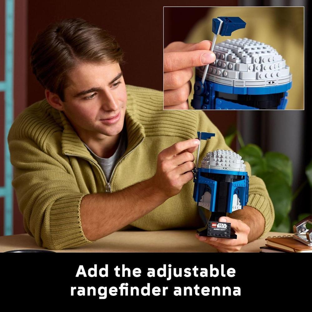 LEGO Casco Jango Fett Star Wars - Kit de Modelo para Adultos - Juego de Construcción Coleccionable - Decoración de Habitación