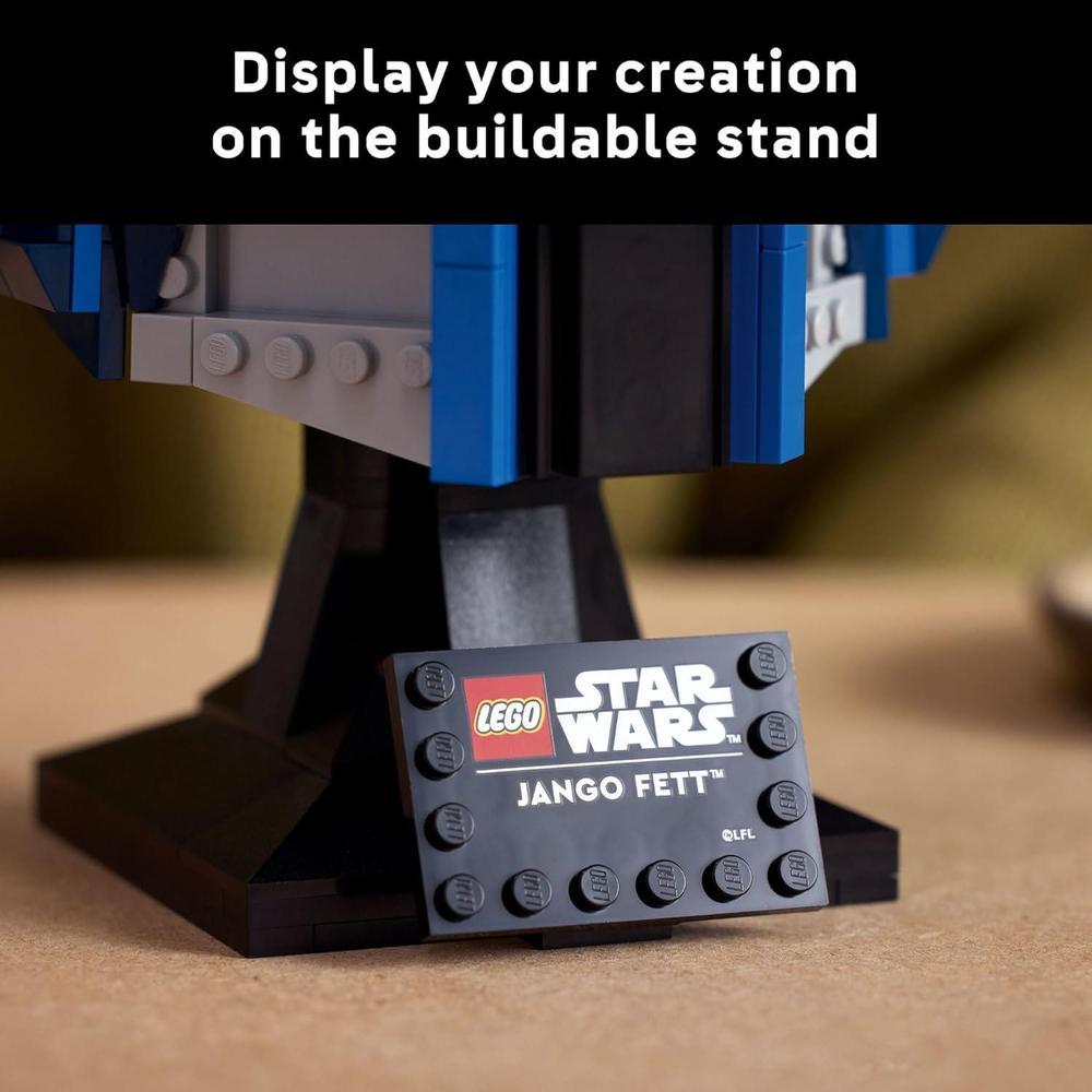 LEGO Casco Jango Fett Star Wars - Kit de Modelo para Adultos - Juego de Construcción Coleccionable - Decoración de Habitación