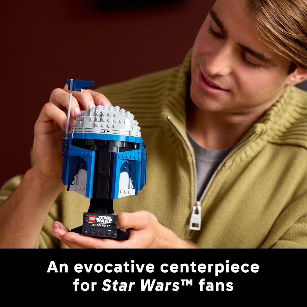 LEGO Casco Jango Fett Star Wars - Kit de Modelo para Adultos - Juego de Construcción Coleccionable - Decoración de Habitación