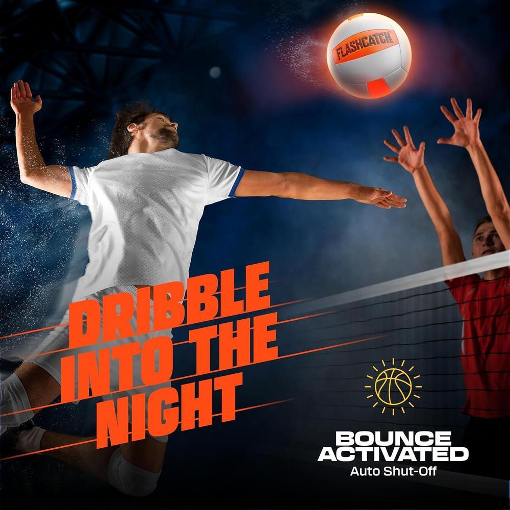 Pelota de voleibol iluminada que brilla en la oscuridad