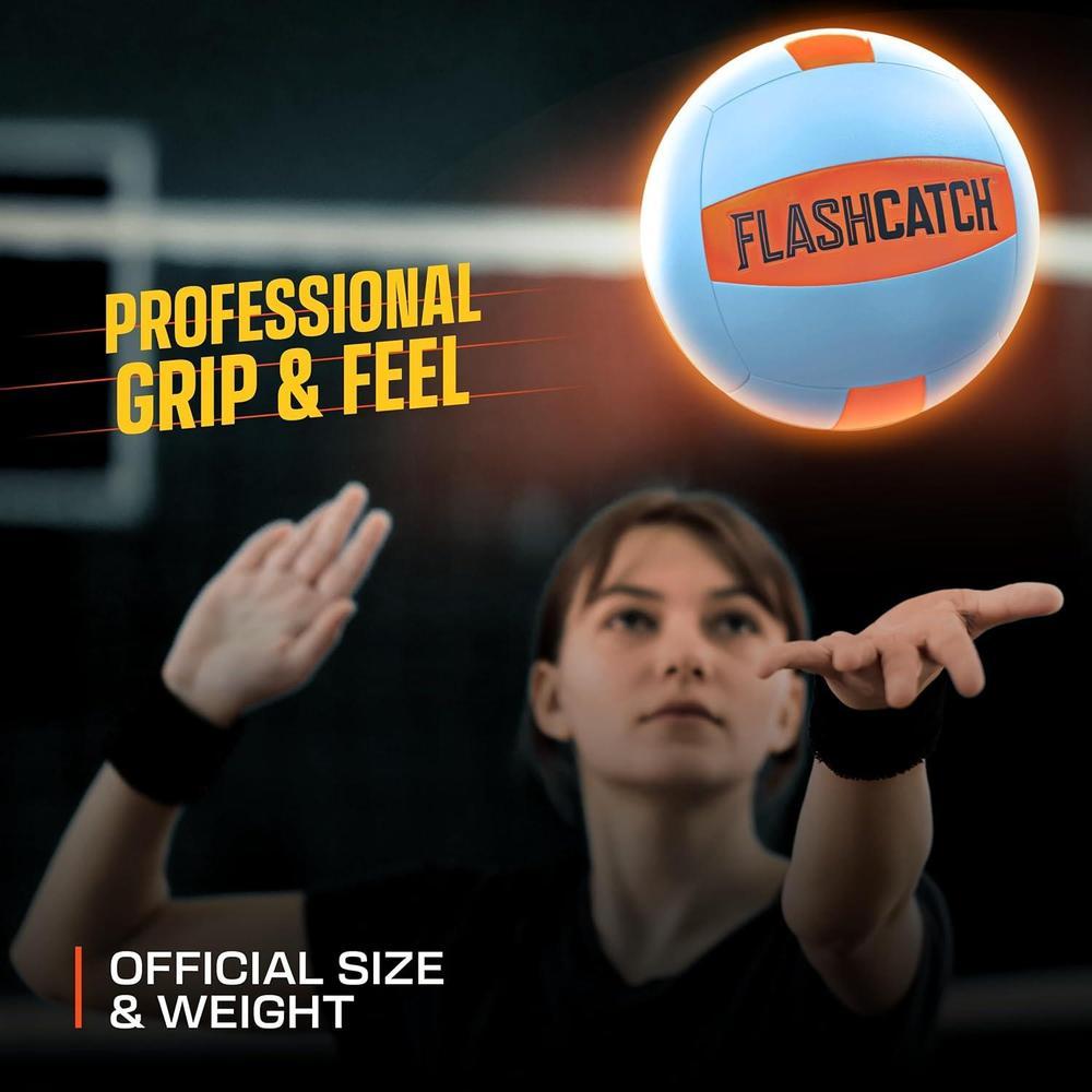 Pelota de voleibol iluminada que brilla en la oscuridad