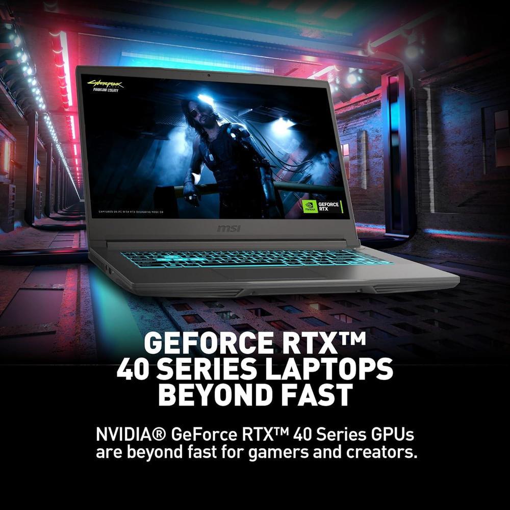Msi Thin 15 Laptop Negro B13VE-2678US Intel Core I7, RTX 4050, 16GB Ram, 512GB SSD, WiFi 6E, Win 11, 144Hz