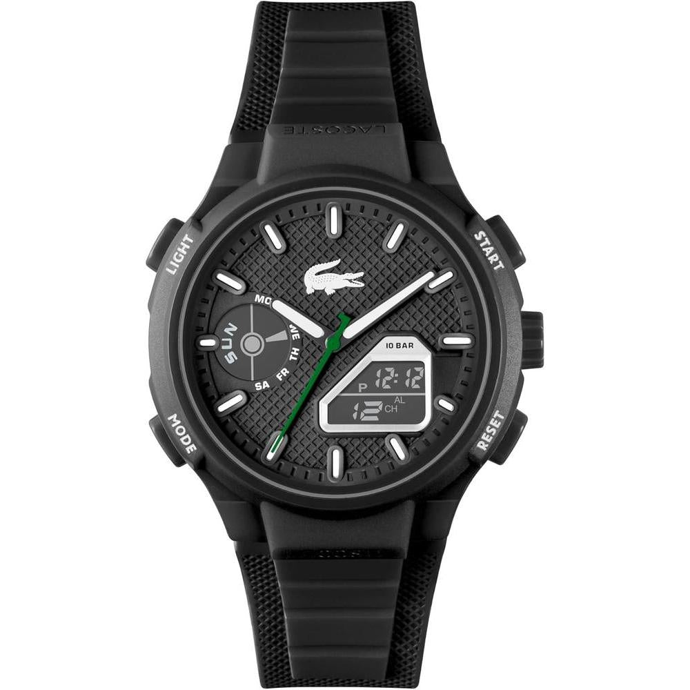 Lacoste LC33 Men's Analog and Digital Movement Watch, Silicone Strap, Water Resistant Up to 10ATM/100 Meters - Contemporary, Sporty - Premium Fashion Timepiece - Gift for Him - 45mm