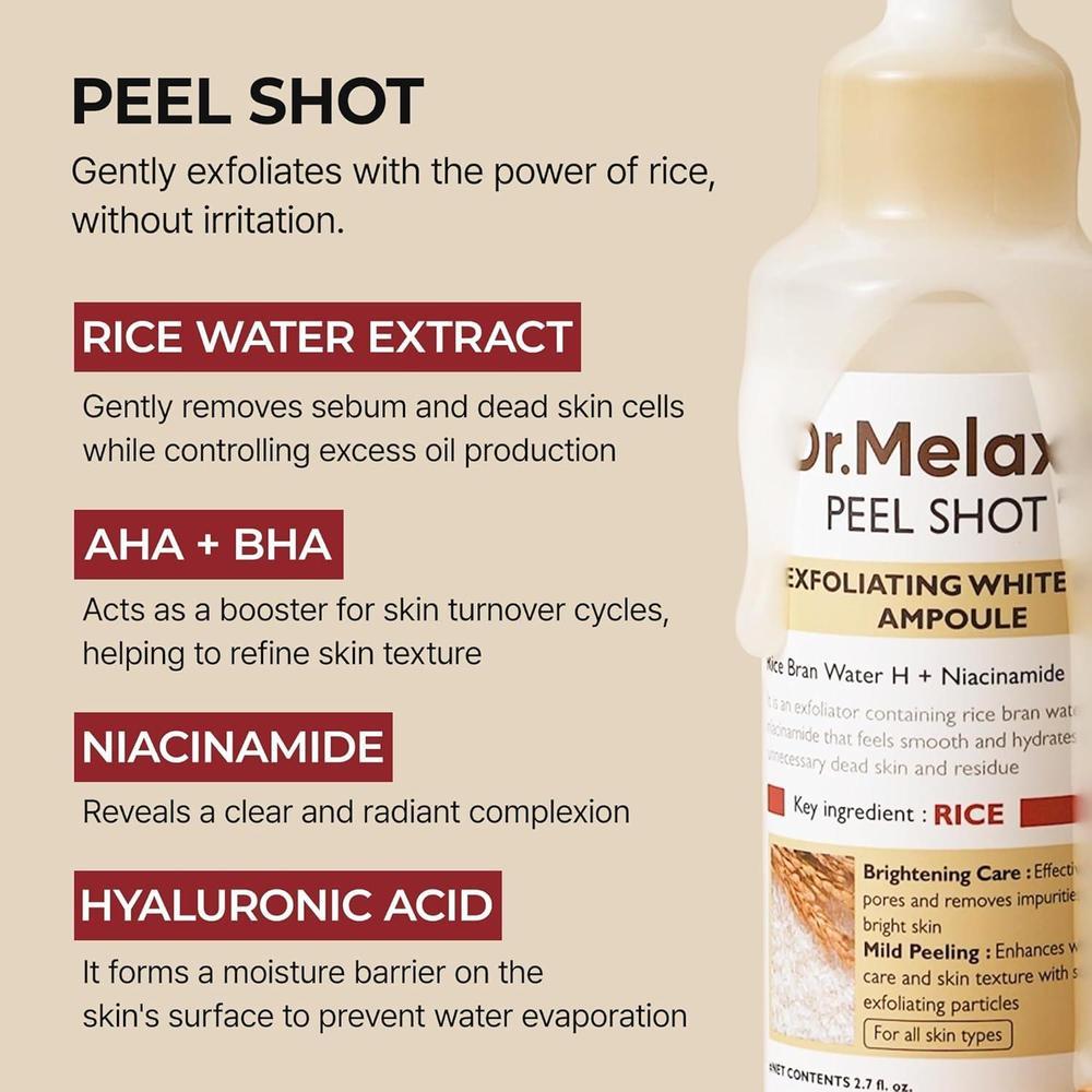 Dr.Melaxin Ampolla Exfoliante Suave AHA BHA Niacinamida 80ml