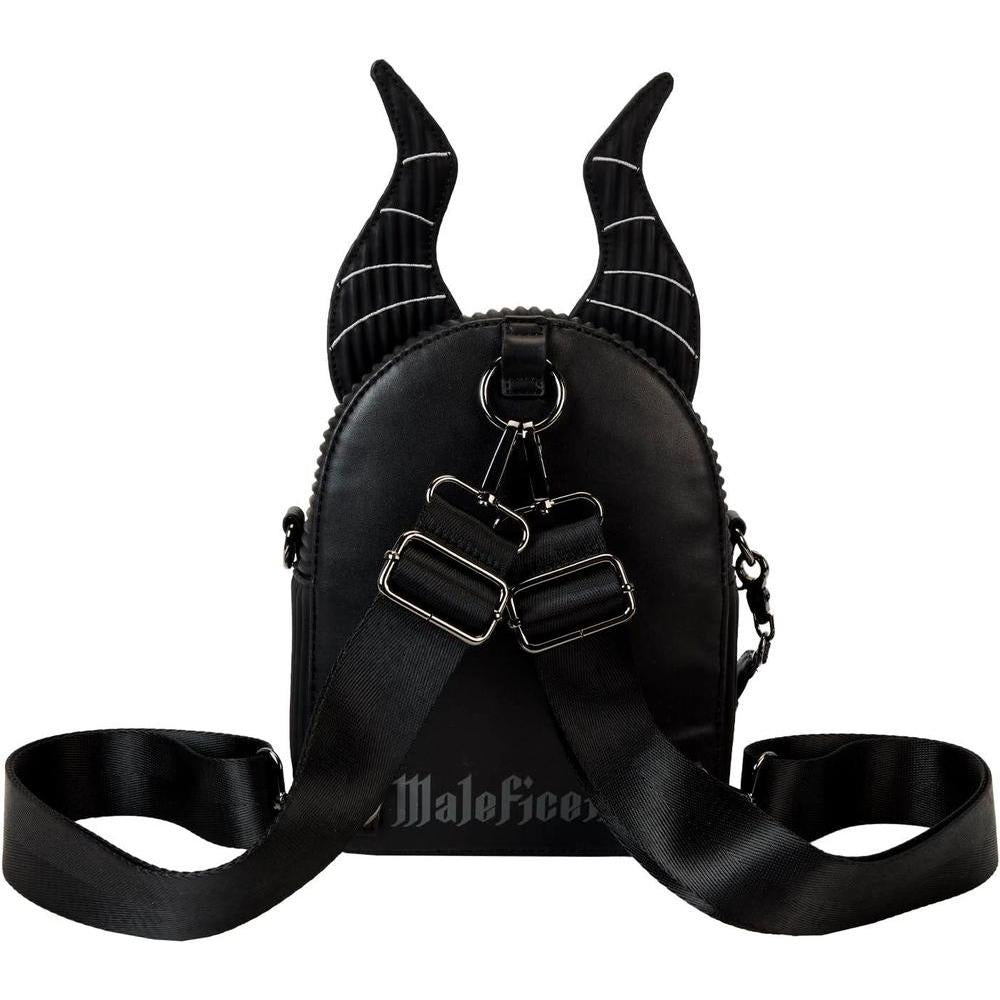 Loungefly Disney Villains Maleficent mochila convertible con diseño exclusivo de cuero vegano y herrajes plomizos