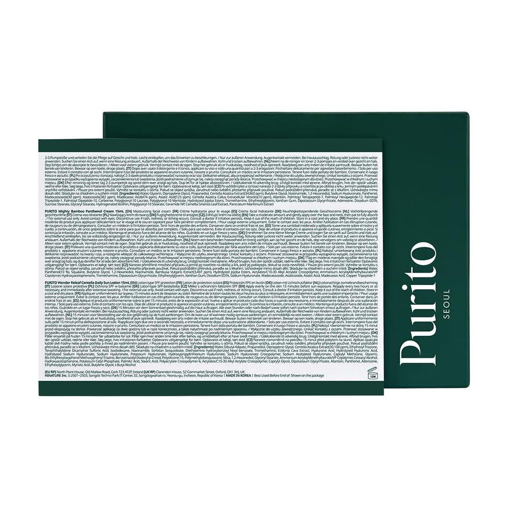 PURITO SEOUL Best Kit - Rutina de cuidado facial con limpiador, suero, tónico y crema, para todo tipo de piel, set de regalo K-Beauty