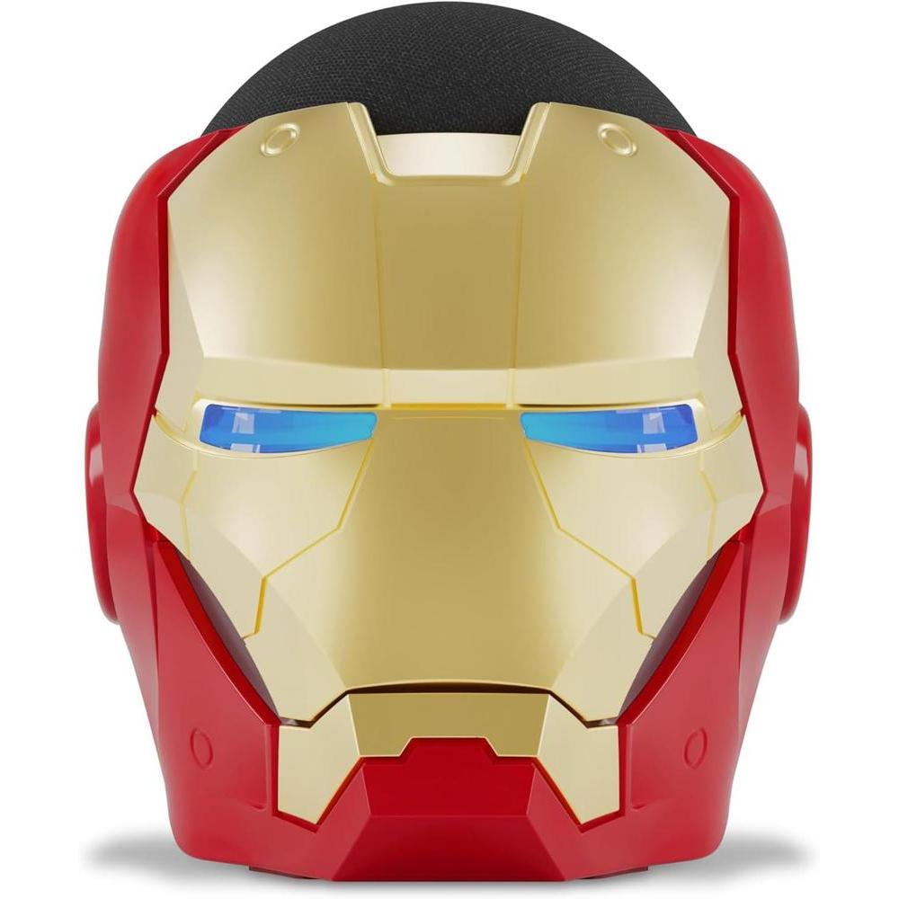 Echo Bundle: Echo Dot (5th Gen, 2022 release) | Charcoal and Limited Edition Marvel Iron Man Stand