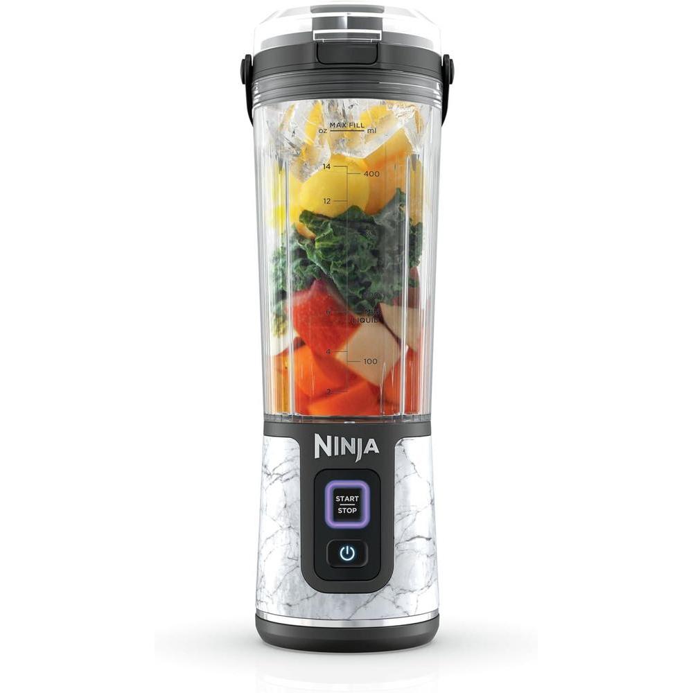 Ninja Blast Portable Blender, Cordless, 18oz. Vessel, Personal Blender for Shakes & Smoothies, BPA Free, Leakproof Lid & Sip Spout, USB-C Rechargeable, Dishwasher Safe Parts, Marble White, BC152MW