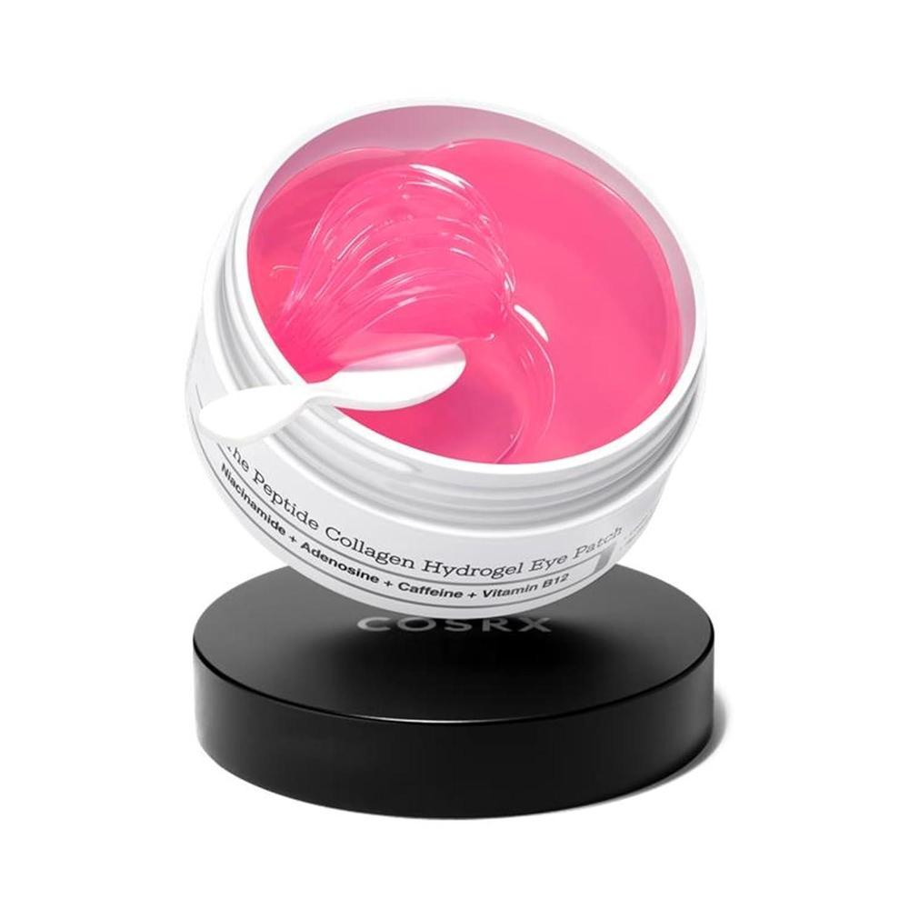 COSRX Pink Peptides - Parche de hidrogel de colágeno para ojos hinchados y ojeras, máscara debajo de los ojos, 60 parches debajo de los ojos, cuidado de la piel coreano