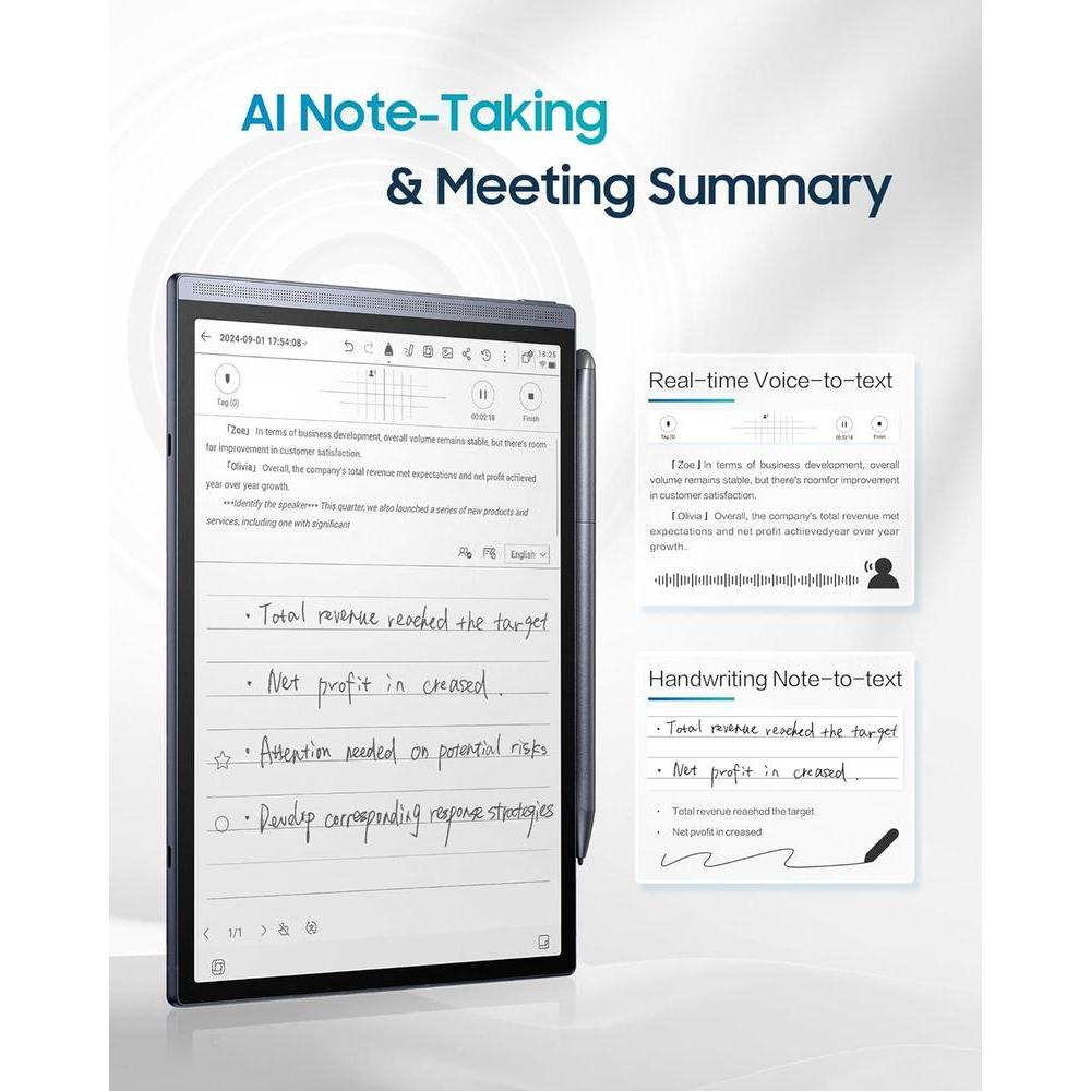 AINOTE Air 2, tableta de papel de escritura con IA, cuaderno digital con bolígrafo y transcripción de voz a texto