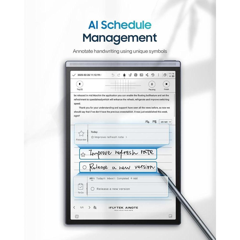 AINOTE Air 2, tableta de papel de escritura con IA, cuaderno digital con bolígrafo y transcripción de voz a texto