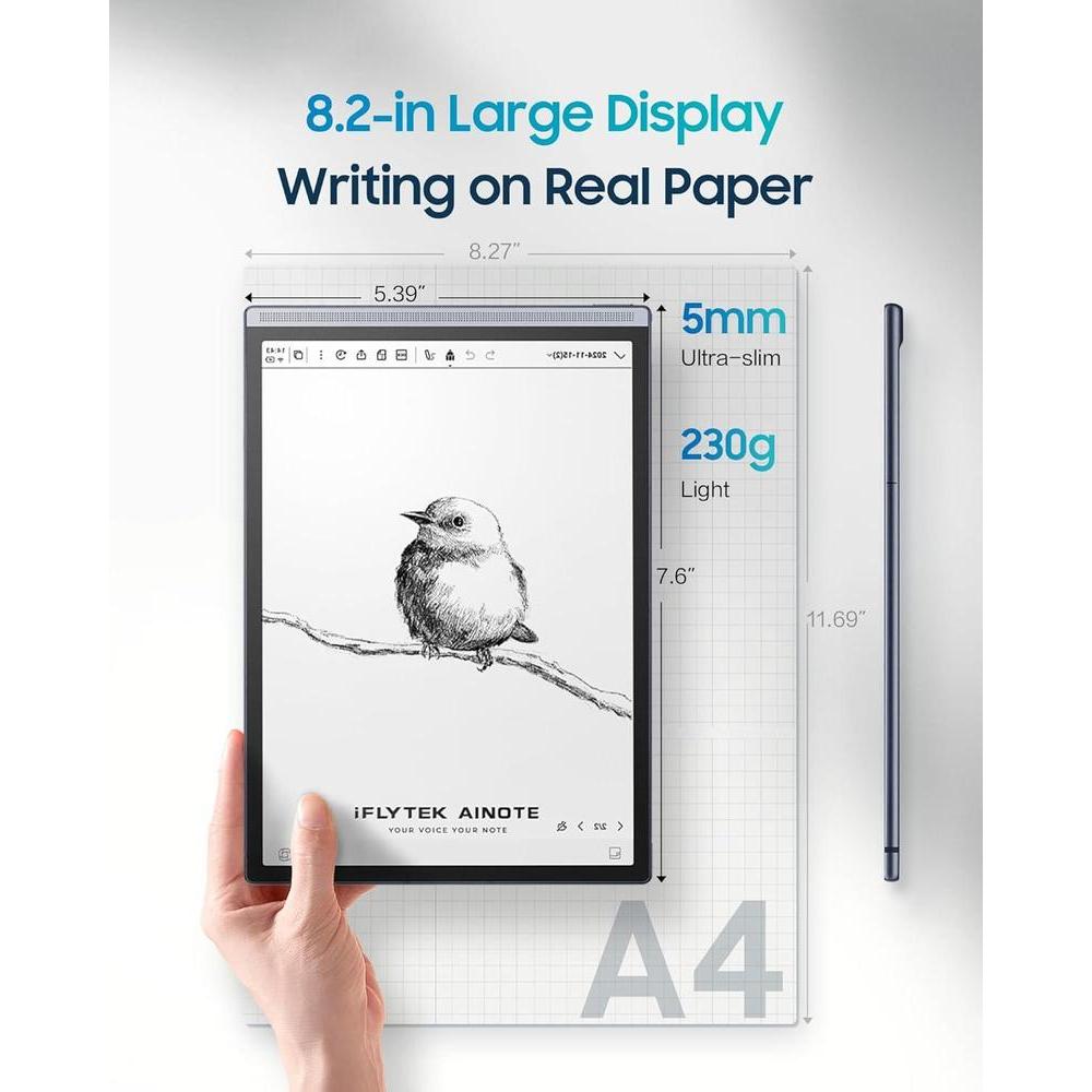 AINOTE Air 2, tableta de papel de escritura con IA, cuaderno digital con bolígrafo y transcripción de voz a texto