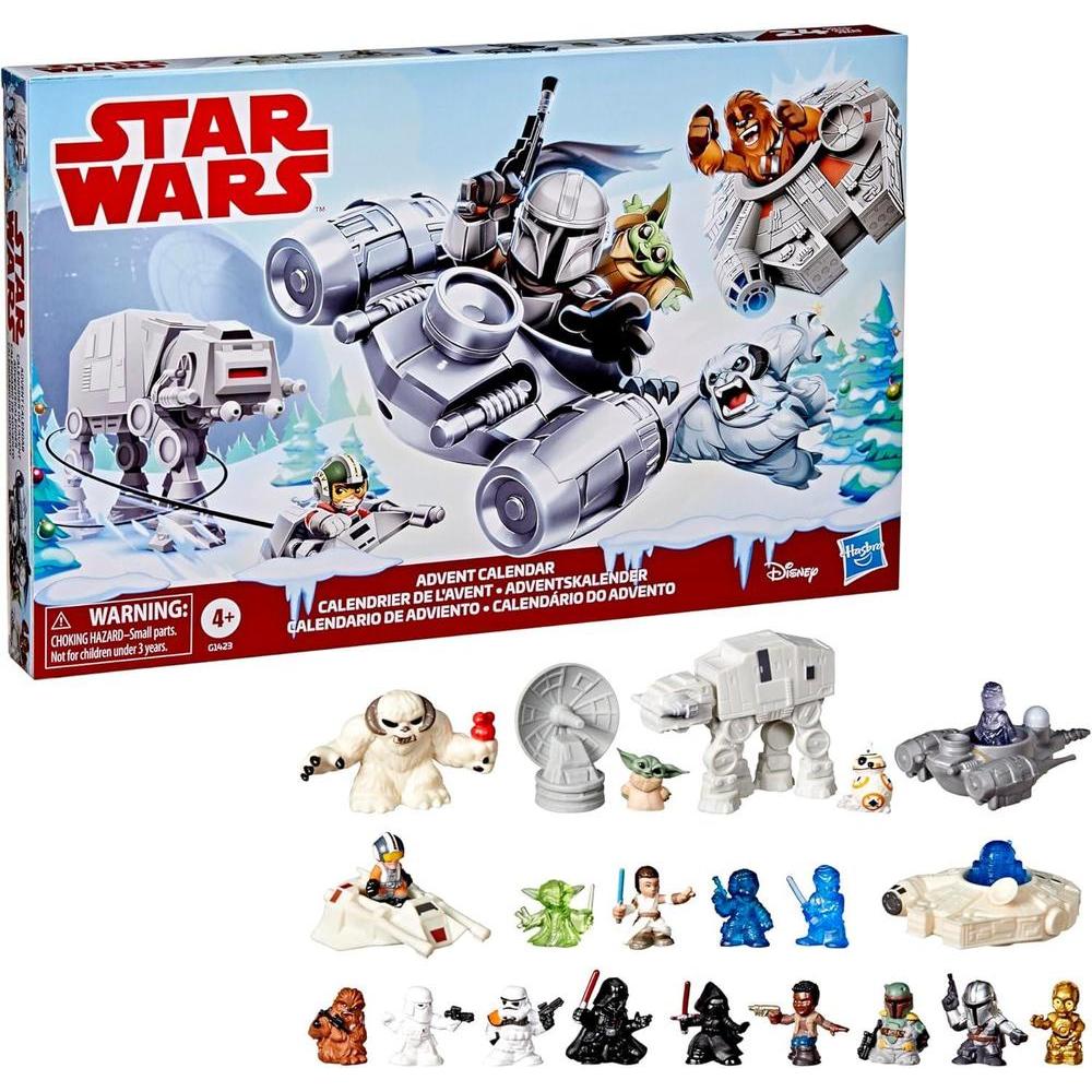 STAR WARS Advent Calendar, 24 Pieces Including Micro Figures & Vehicles, Countdown Calendar, Surprise Toys for Boys & Girls Ages 4+ (Amazon Exclusive)