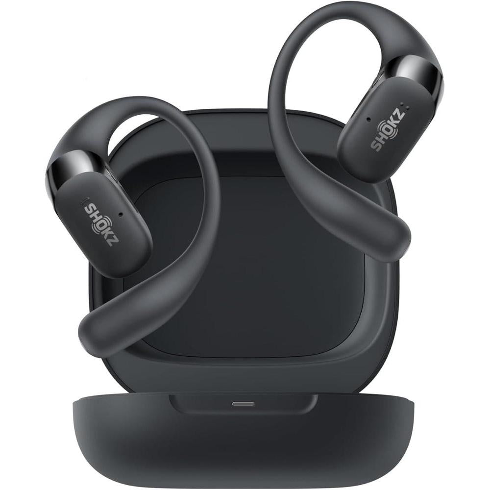 SHOKZ New OpenFit 2 Open-Ear Headphones, True Wireless Bluetooth Earphones with Microphone, Earhook Earbuds with 48 Hours of Playtime, Fast Charging, IP55 Water-Resistant, with Carrying Bag, Black