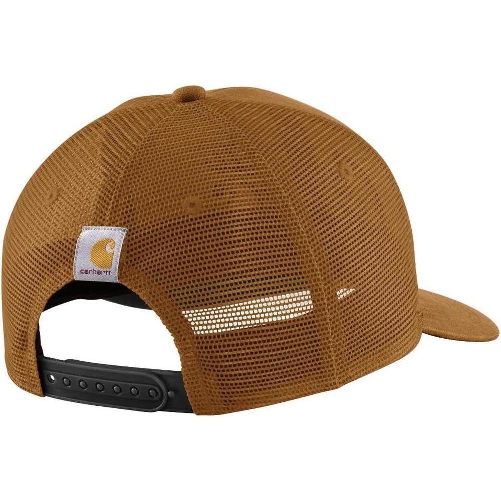 Gorra Carhartt de lona con malla y logotipo bordado para hombre, cómoda y fresca, con cierre ajustable
