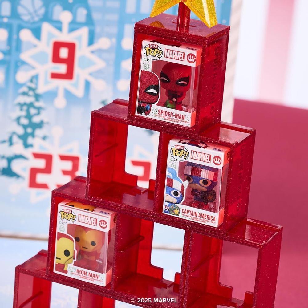Calendario de cuenta regresiva Pop! Bitty de Marvel - 24 días de sorpresas con mini figuras coleccionables de Funko