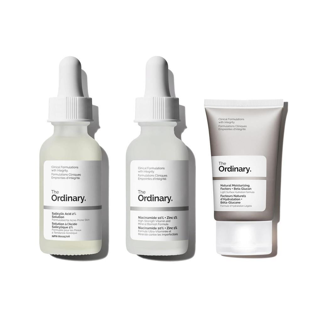 The Ordinary Colección de acné para piel grasa y acné: ácido salicílico, niacinamida, factores hidratantes