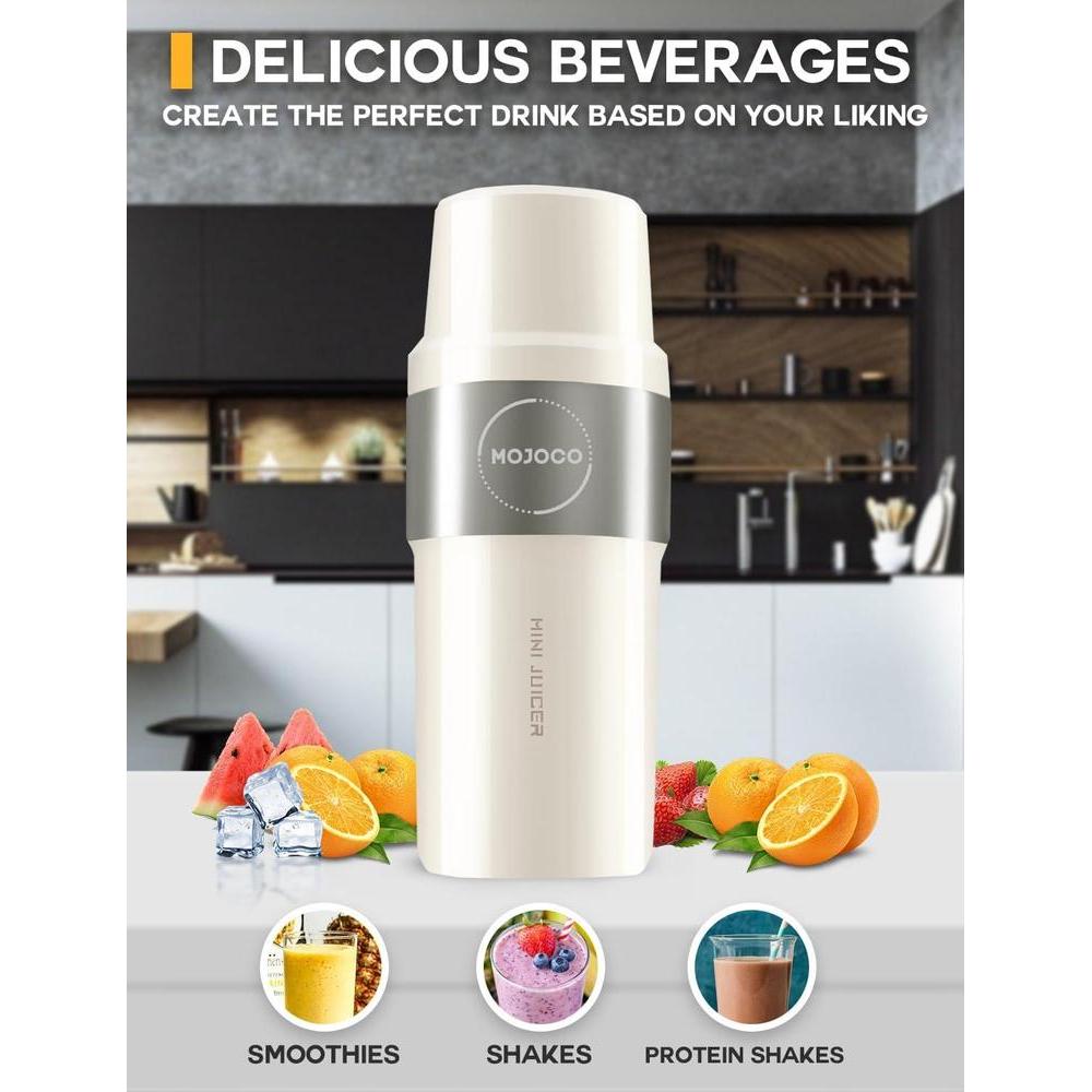 Mojoco Licuadora personal para batidos, recargable y portátil, ideal para frutas, verduras, viajes y más