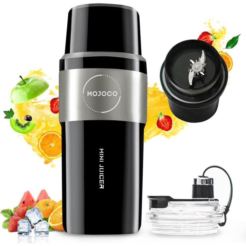 Mojoco Personal Smoothie Blender – Vacuum Insulated Blender for Fruits and Vegetables - Rechargeable Portable Blenders with Stainless Steel Blade for Travel, Camping, Gym