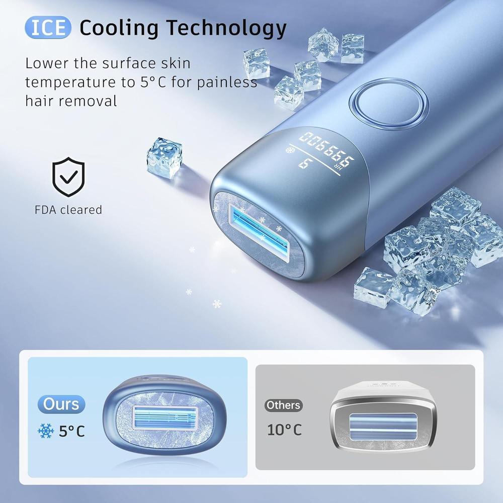Depiladora Láser Ubroo IPL Azul Con Enfriamiento De Hielo