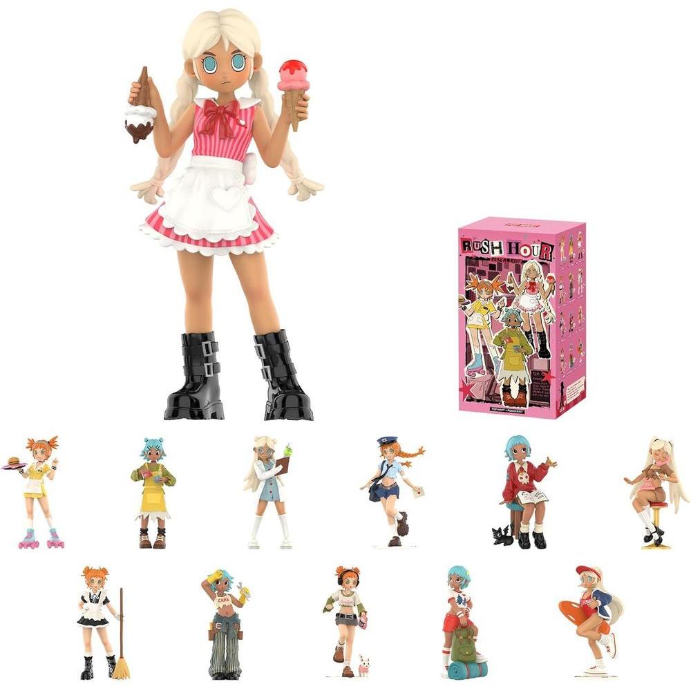 POP MART Peach Riot Rush Hour Series Figures Blind Box Figures, Random Design Action Figures Collectible Toys Home Decorations, Holiday Birthday Gifts for Girls and Boys, Single Box
