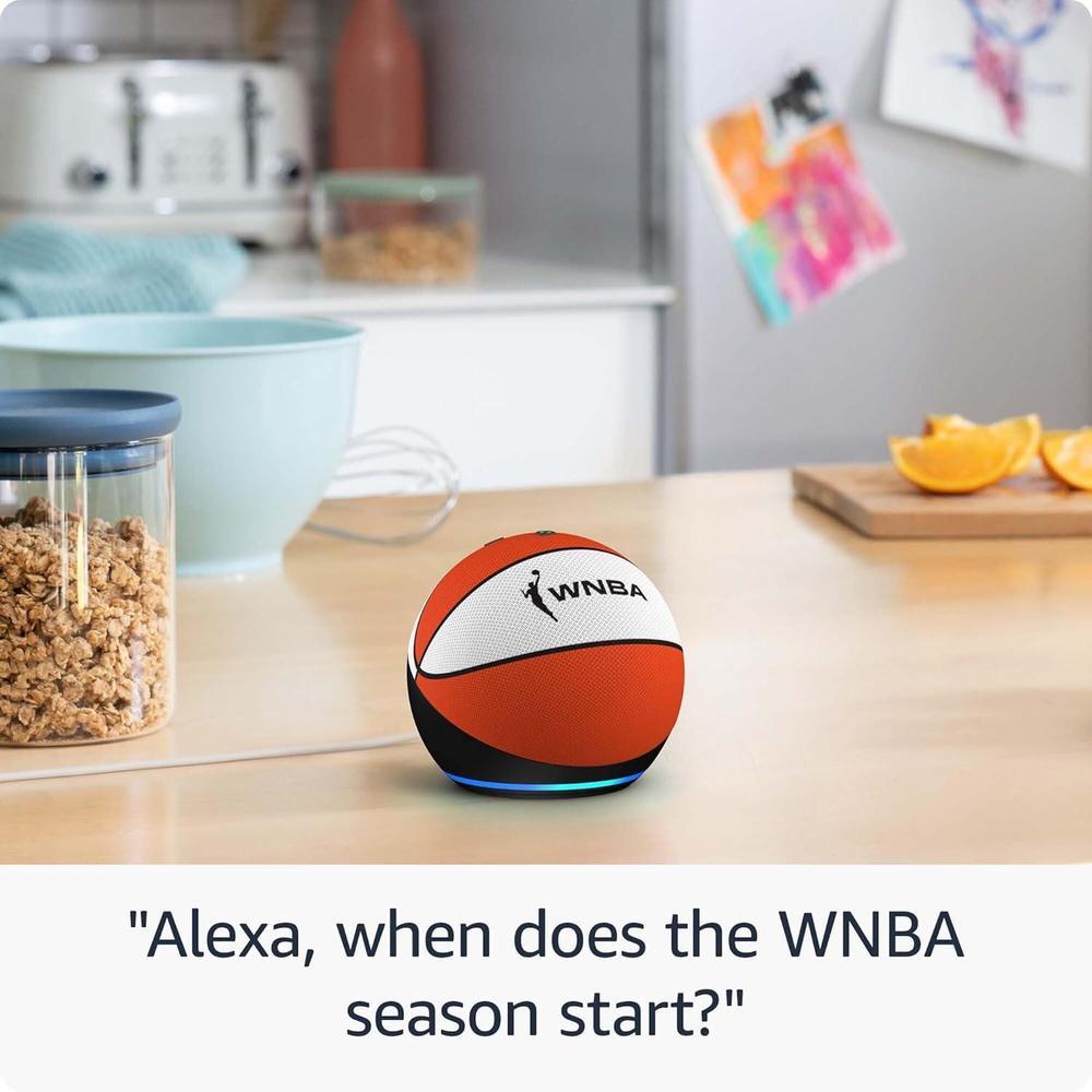 Echo Dot de Edición Limitada WNBA - Último Modelo con Mejor Calidad de Sonido y Funcionalidades Inteligentes