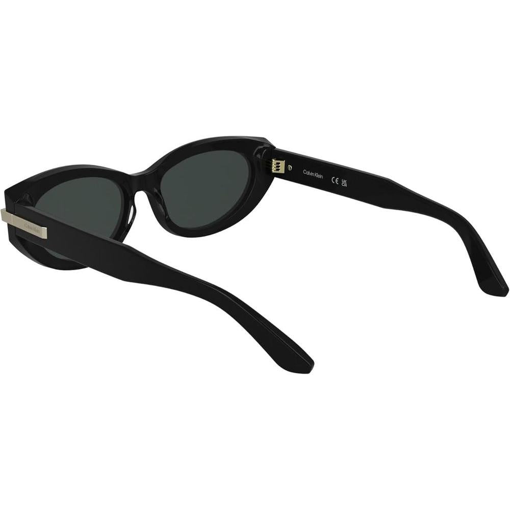 Gafas de sol Calvin Klein mujer CK25502S negras con lente gris sólido y logotipo refinado